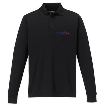 Auntie Like Mom Only Cooler Funny Auntie Lover And Pride Great Gift Performance Long Sleeve Polo