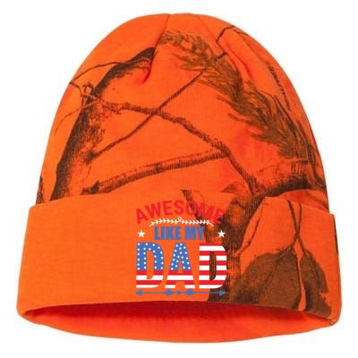 Awesome Like My Dad American Flag 4th Of July Fathers Day Gift Kati Licensed 12" Camo Beanie