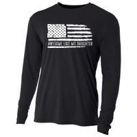 Awesome Like My Daughter 4th Of July FatherS Day Usa Flag Cooling Performance Long Sleeve Crew