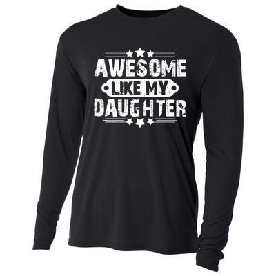 AWESOME LIKE MY DAUGHTER Mothers Father's Day Gift Dad Joke Cooling Performance Long Sleeve Crew