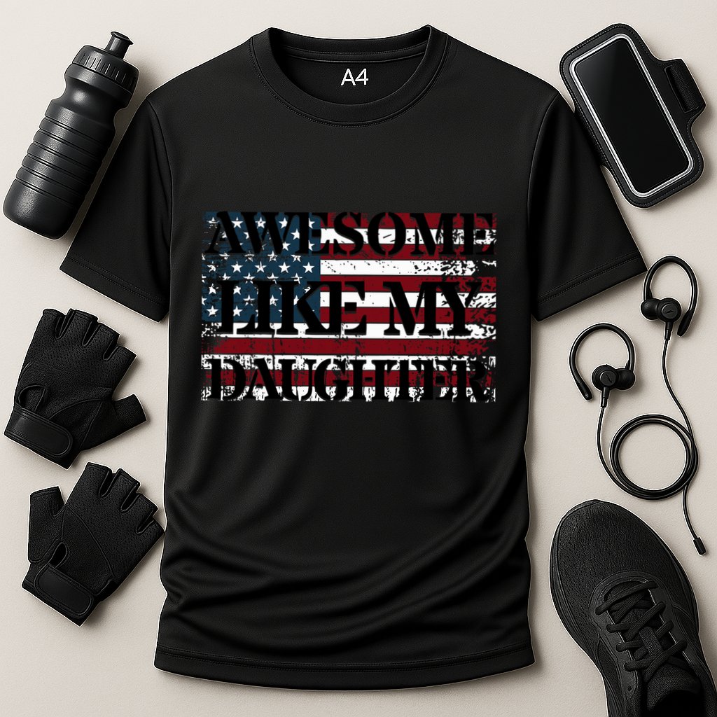 Awesome Like My Daughter Military Dad FatherS Day Cooling Performance Crew T-Shirt