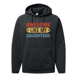 Awesome Like My Daughter Retro Fathers Mother Performance Fleece Hoodie