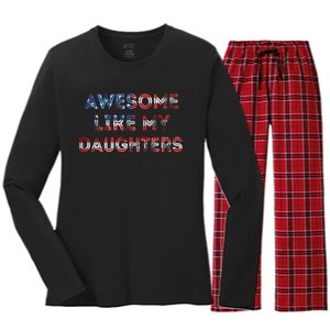 Awesome Like My Daughters Fathers Day Women's Long Sleeve Flannel Pajama Set 