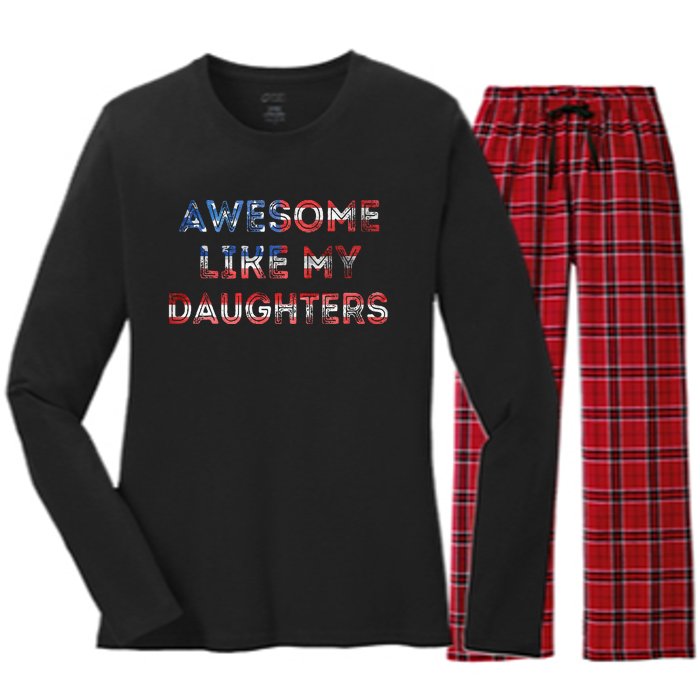 Awesome Like My Daughters Fathers Day Women's Long Sleeve Flannel Pajama Set 