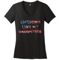 Awesome Like My Daughters Fathers Day Women's V-Neck T-Shirt