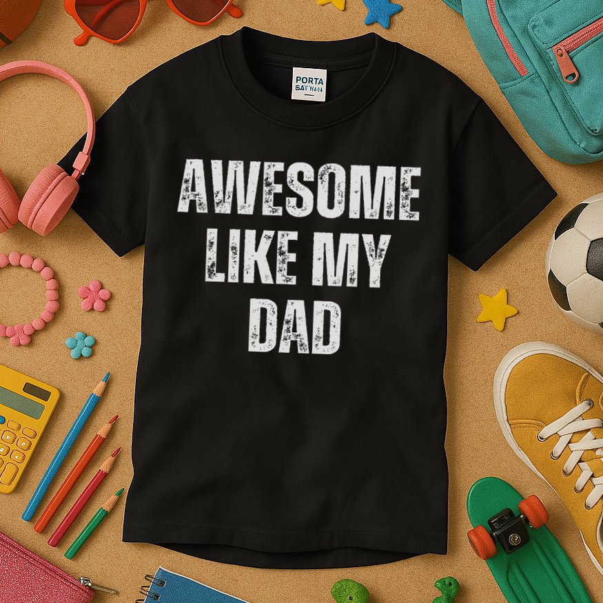 Awesome Like My Dad Daughter Dad And Son Matching Kids T-Shirt