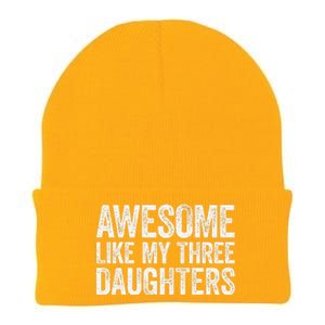 Awesome Like My Three Daughters Fathers Day Knit Cap Winter Beanie