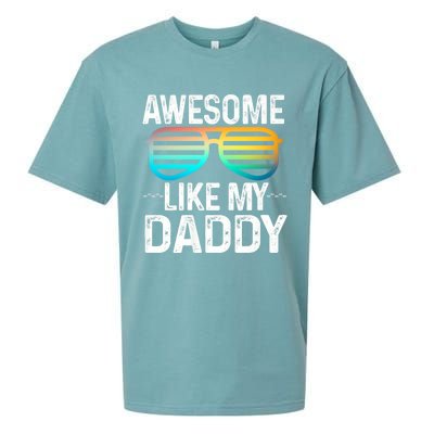 Awesome Like My Daddy Cool Sunglusses Best Parents Day Sueded Cloud Jersey T-Shirt