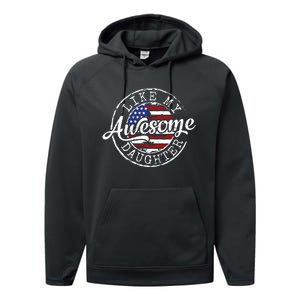 Awesome Like My Daughter Funny Dad Mother Father Day Gift Performance Fleece Hoodie