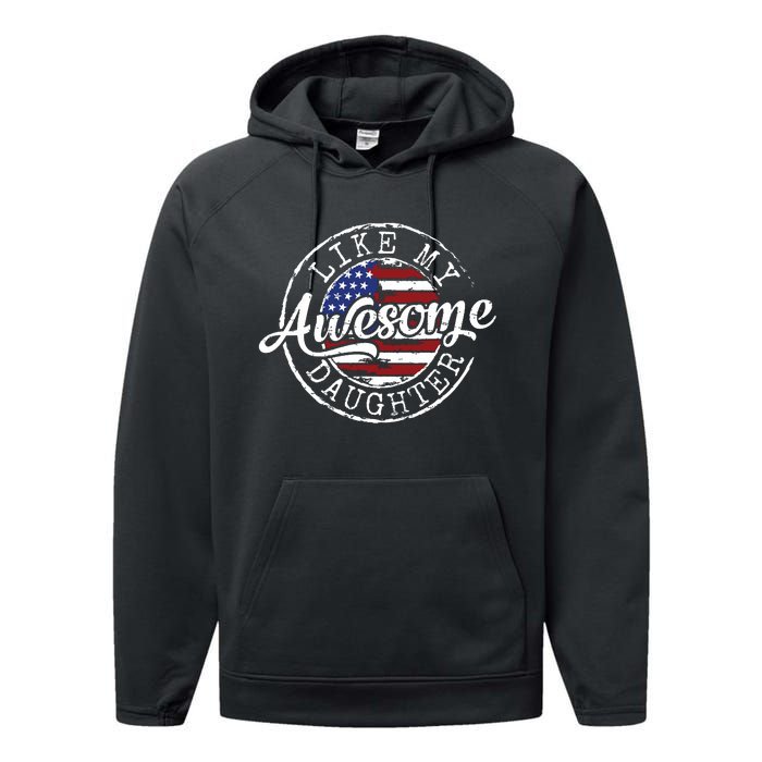 Awesome Like My Daughter Funny Dad Mother Father Day Gift Performance Fleece Hoodie