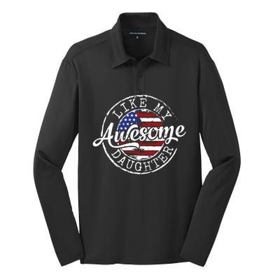 Awesome Like My Daughter Funny Dad Mother Father Day Gift Silk Touch Performance Long Sleeve Polo