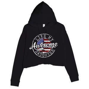 Awesome Like My Daughter Funny Dad Mother Father Day Gift Crop Fleece Hoodie