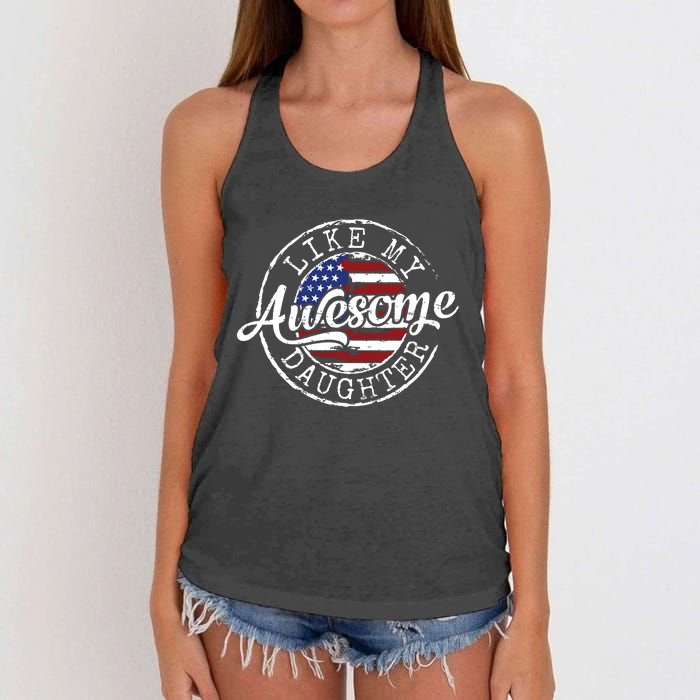 Awesome Like My Daughter Funny Dad Mother Father Day Gift Women's Knotted Racerback Tank