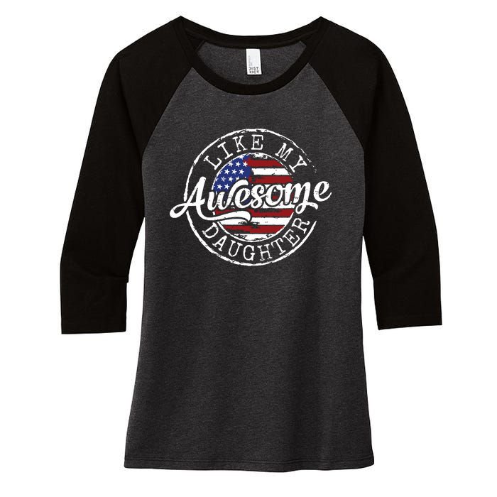 Awesome Like My Daughter Funny Dad Mother Father Day Gift Women's Tri-Blend 3/4-Sleeve Raglan Shirt