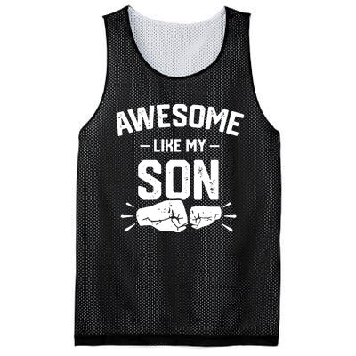 AWESOME LIKE MY SON Funny Father's Day Mesh Reversible Basketball Jersey Tank