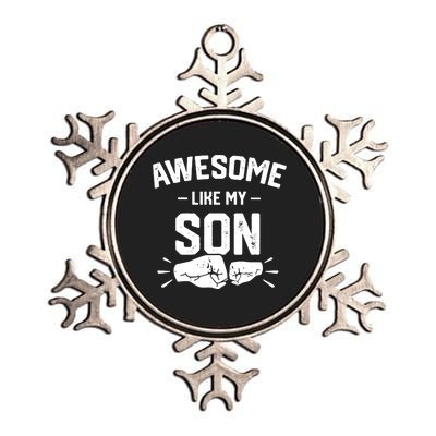 AWESOME LIKE MY SON Funny Father's Day Metallic Star Ornament