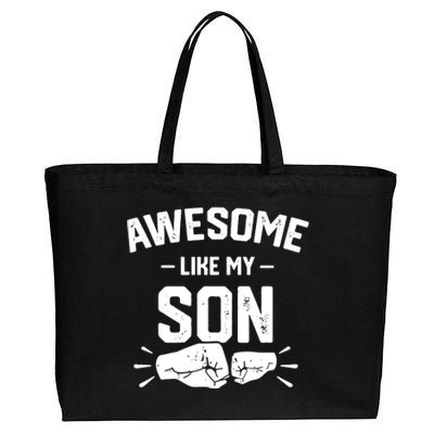 AWESOME LIKE MY SON Funny Father's Day Cotton Canvas Jumbo Tote