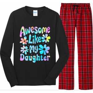 Awesome Like My Daughter Mommy Groovy Graphic MotherS Day Long Sleeve Pajama Set