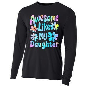 Awesome Like My Daughter Mommy Groovy Graphic MotherS Day Cooling Performance Long Sleeve Crew