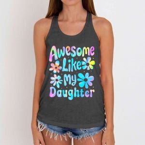 Awesome Like My Daughter Mommy Groovy Graphic MotherS Day Women's Knotted Racerback Tank