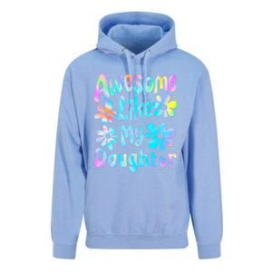 Awesome Like My Daughter Mommy Groovy Graphic MotherS Day Unisex Surf Hoodie