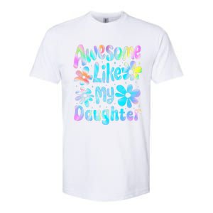 Awesome Like My Daughter Mommy Groovy Graphic MotherS Day Softstyle CVC T-Shirt