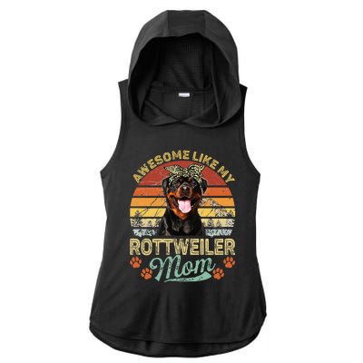 Awesome Like My Rottweiler Mom Dog Vintage Ladies PosiCharge Tri-Blend Wicking Draft Hoodie Tank