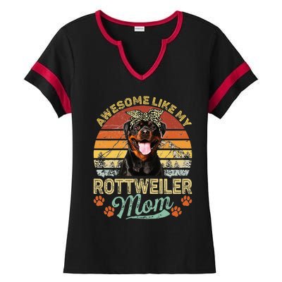 Awesome Like My Rottweiler Mom Dog Vintage Ladies Halftime Notch Neck Tee