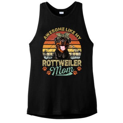 Awesome Like My Rottweiler Mom Dog Vintage Ladies PosiCharge Tri-Blend Wicking Tank