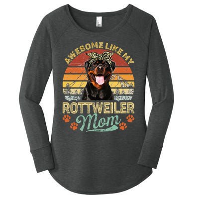 Awesome Like My Rottweiler Mom Dog Vintage Women's Perfect Tri Tunic Long Sleeve Shirt