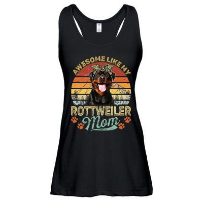 Awesome Like My Rottweiler Mom Dog Vintage Ladies Essential Flowy Tank