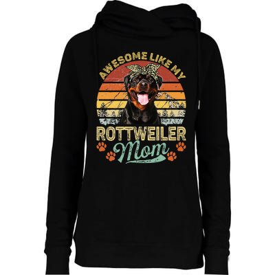 Awesome Like My Rottweiler Mom Dog Vintage Womens Funnel Neck Pullover Hood