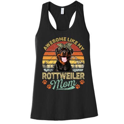 Awesome Like My Rottweiler Mom Dog Vintage Women's Racerback Tank