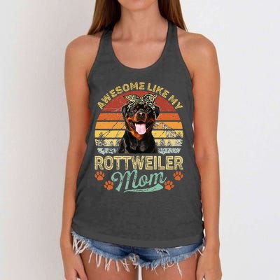 Awesome Like My Rottweiler Mom Dog Vintage Women's Knotted Racerback Tank