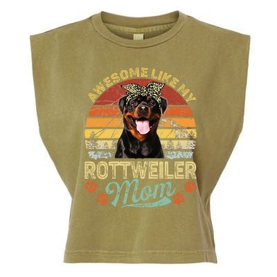 Awesome Like My Rottweiler Mom Dog Vintage Garment-Dyed Women's Muscle Tee