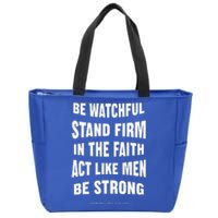 Act Like M.E.N Be Strong Zip Tote Bag