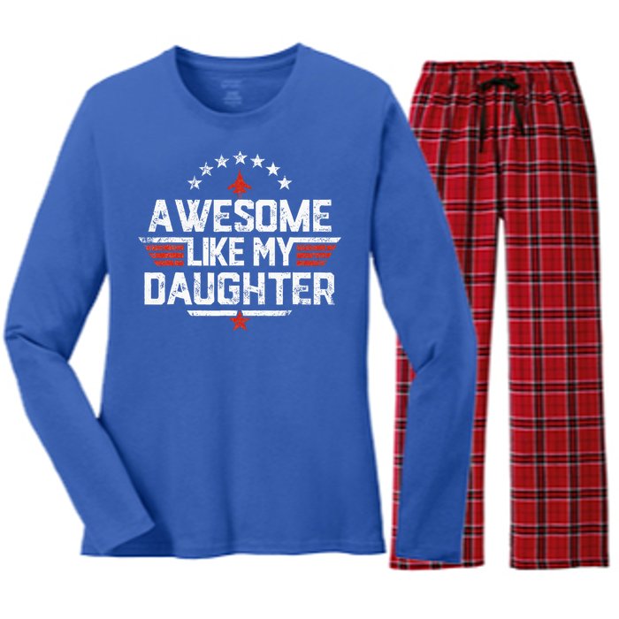 Awesome Like My Daughter Gifts Father Women's Long Sleeve Flannel Pajama Set 