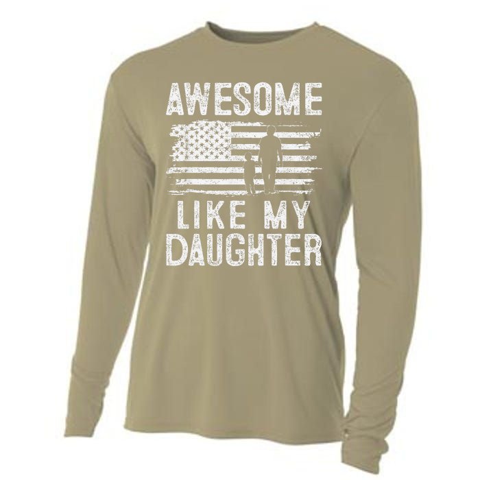 Awesome Like My Daughter Funny Fathers Day Cooling Performance Long Sleeve Crew