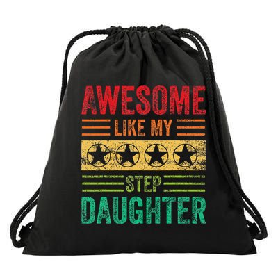 Awesome Like My Step Daughter Vintage Parents Father's Day Drawstring Bag