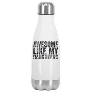 Awesome Like My Daughter Retro Men Dad Funny Fathers Stainless Steel Insulated Water Bottle