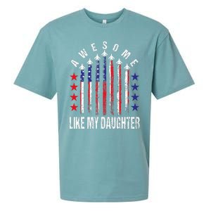 Awesome Like My Daughter Funny Fathers Day 4th Of July Sueded Cloud Jersey T-Shirt