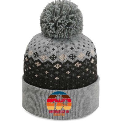 Awesome Like My Daughter Sunset Gift For Dad The Baniff Cuffed Pom Beanie