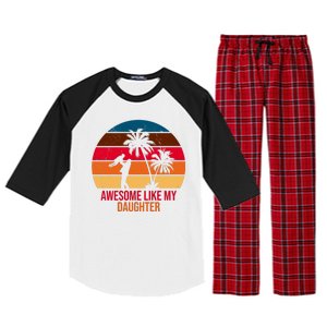 Awesome Like My Daughter Sunset Gift For Dad Raglan Sleeve Pajama Set