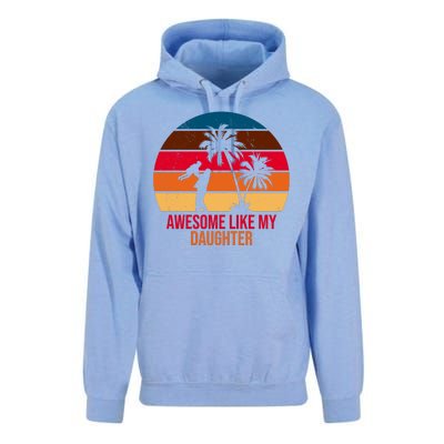 Awesome Like My Daughter Sunset Gift For Dad Unisex Surf Hoodie