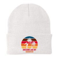 Awesome Like My Daughter Sunset Gift For Dad Knit Cap Winter Beanie