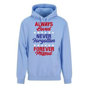 Always Loved Never Forgotten Forever Missed Memorial Day Great Gift Unisex Surf Hoodie