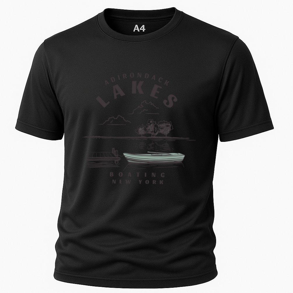 Adirondack Lakes Ny Boating Great Gift Cooling Performance Crew T-Shirt