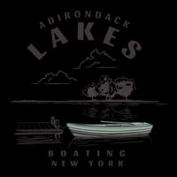 Adirondack Lakes Ny Boating Great Gift Cooling Performance Crew T-Shirt