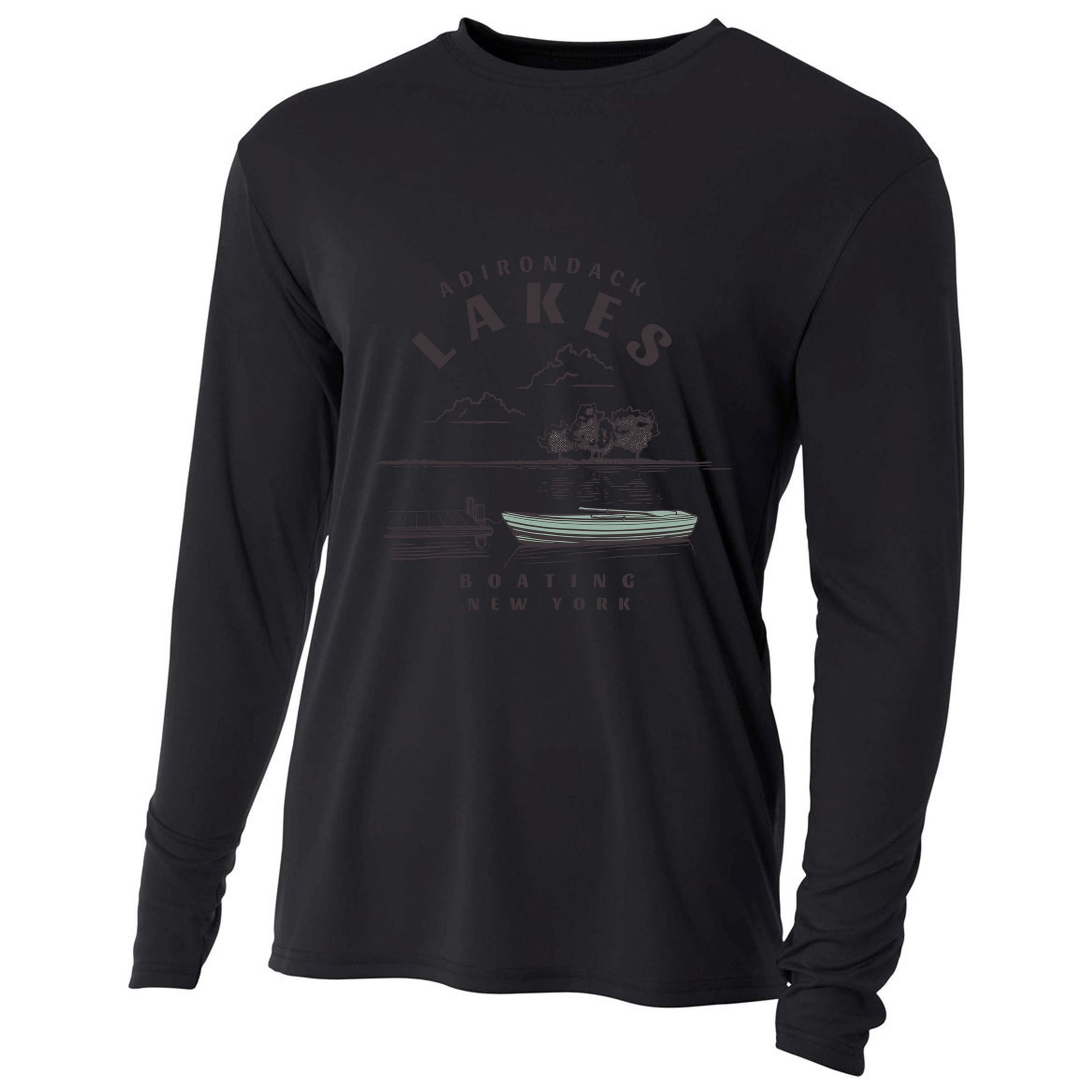 Adirondack Lakes Ny Boating Great Gift Cooling Performance Long Sleeve Crew