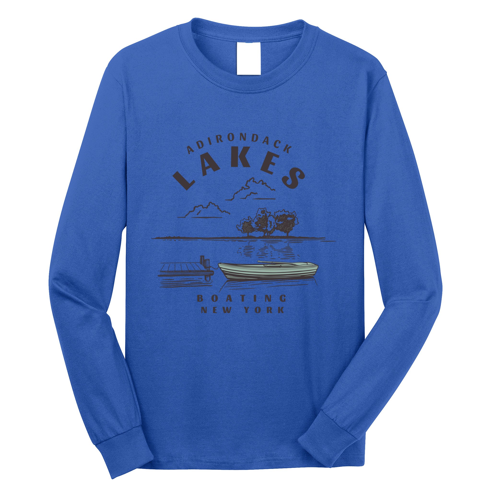 Adirondack Lakes Ny Boating Great Gift Long Sleeve Shirt